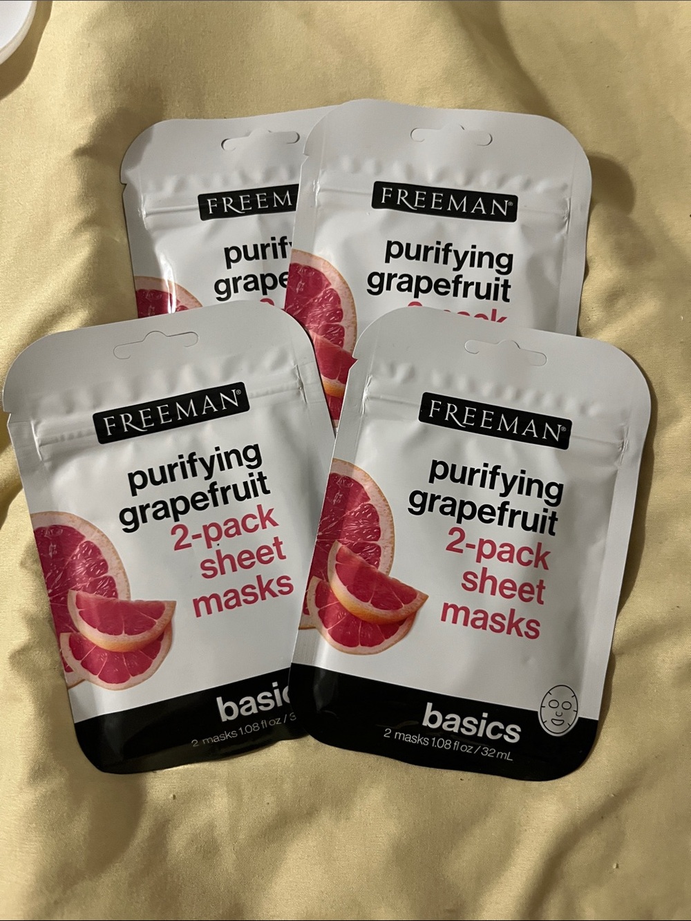 FREEMAN Purifying Grapefruit 2-Pack Sheet Masks - 4 packs